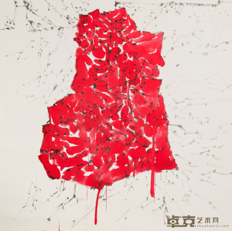 无题 吴昊 132cm×132cm 2020 纸本水墨、丙烯
