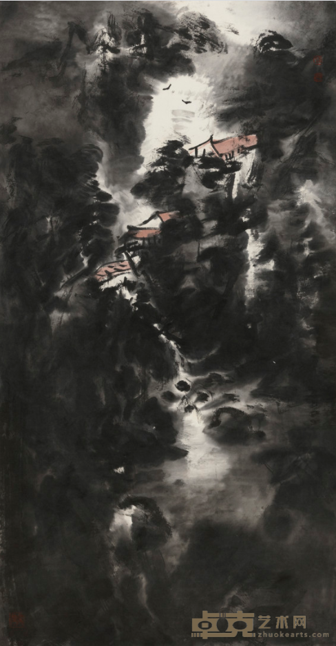 《水墨山水》 童和平 72.3x137.5cm 2020年