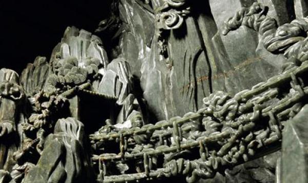 萧海春等《万水千山》玉雕“飞夺泸定桥”部分（非展品）