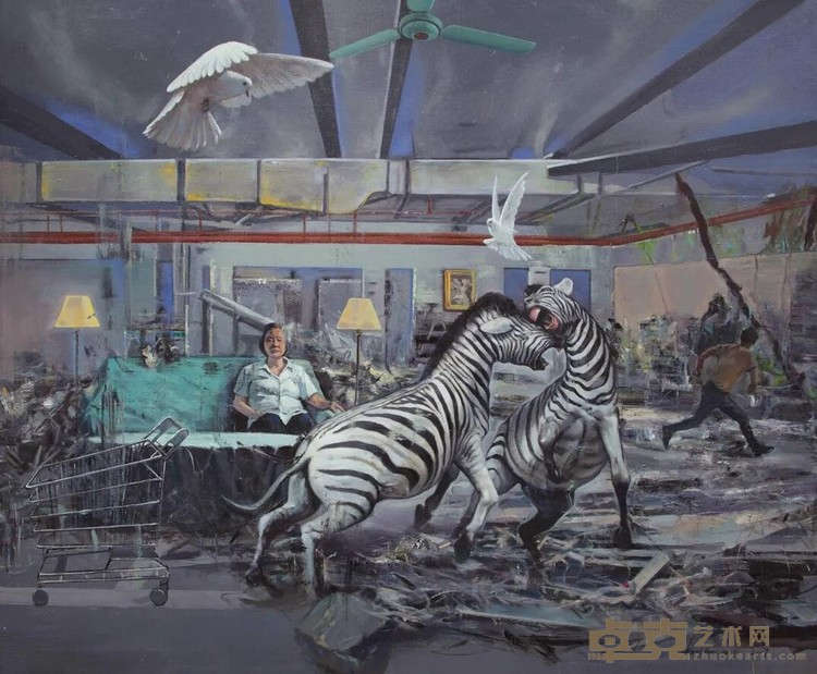 《寂静的丛林》 毛艳阳 180×150cm 2016年 布面油画
