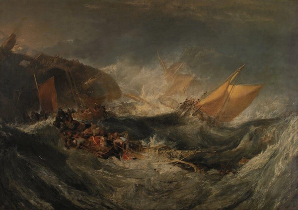 特纳，《运输船遇难（The Wreck of a Transport Ship）》，1801年