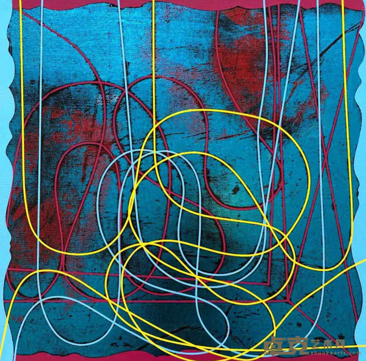 《微纠结》 李家瑞 60x60cm 2020 布面综合材料