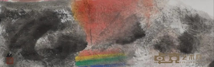 《又见彩虹》 郑凯 23×72cm 2019-2020年 纸本设色