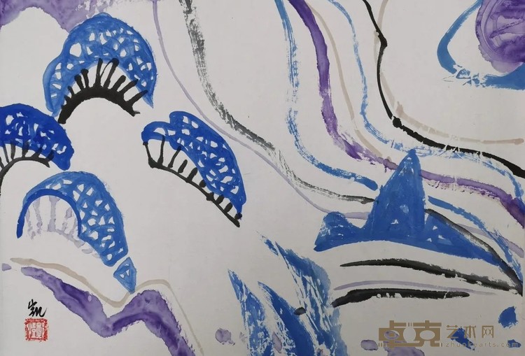 《抽象敦煌二十四》 郑凯 33.5×49cm 2019-2020年 纸本设色