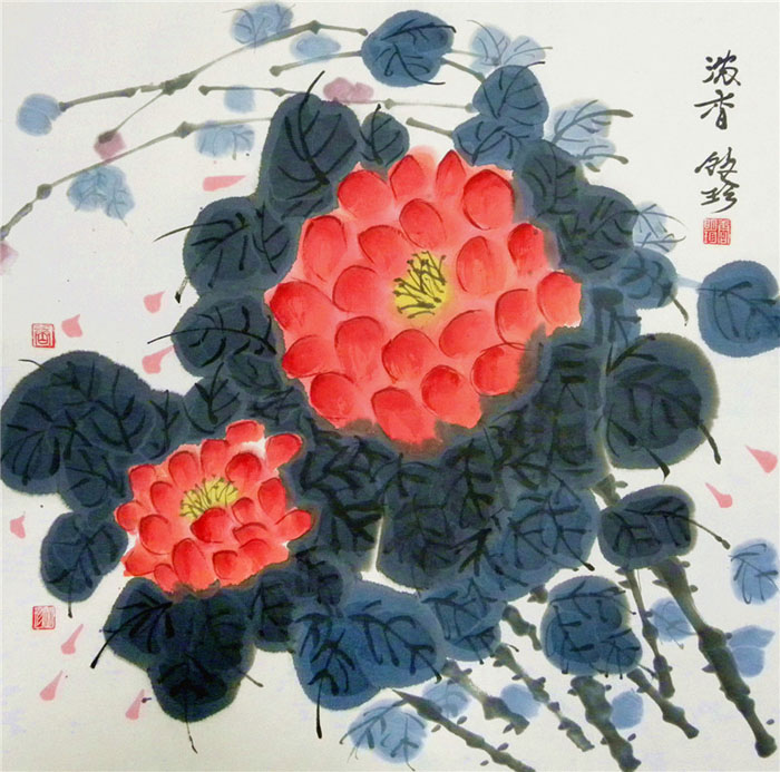 中国画《浓香》68×68cm