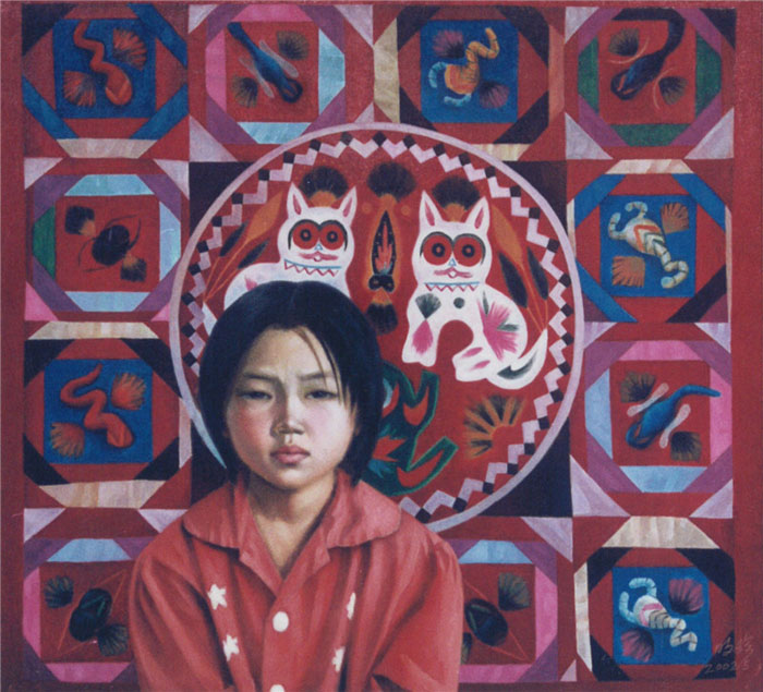 油画《吉祥》130×120cm