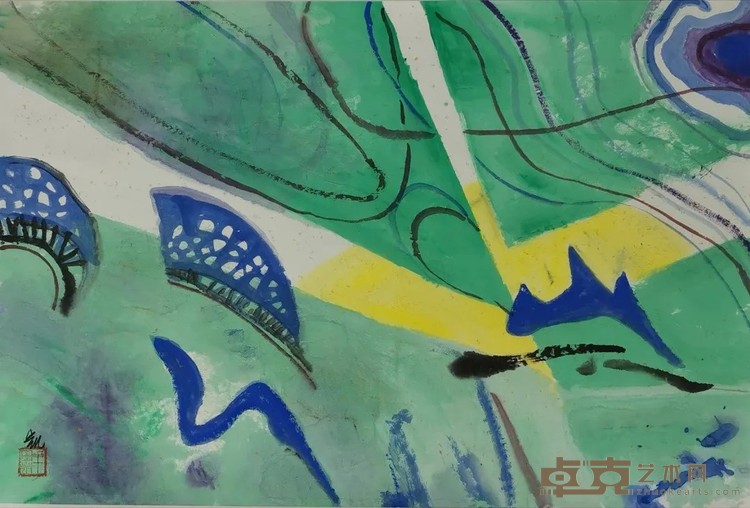 《抽象敦煌二十》 郑凯 54x81cm 2019-2020年 纸本设色