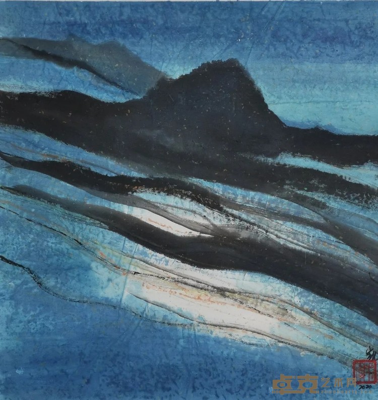 《月影》 郑凯 53x53cm 2019-2020年 纸本设色
