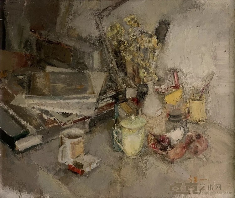 《画室静物之三》 杨参军 60x70cm 2000年 布面油画