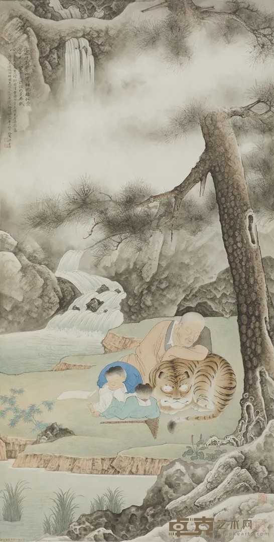 《四睡图》 谢兴涛 132.5x67cm 2020年 纸本设色