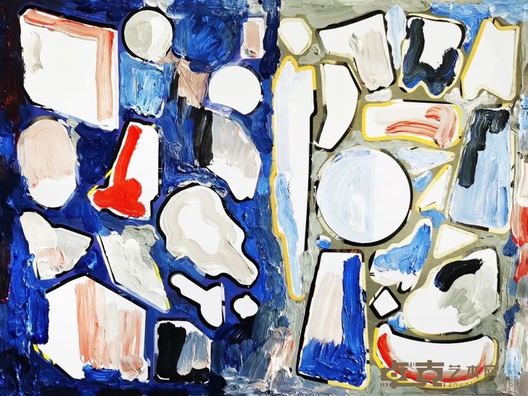 《抽象NO.4》 铁心 25x35cm 2020年 纸本丙烯
