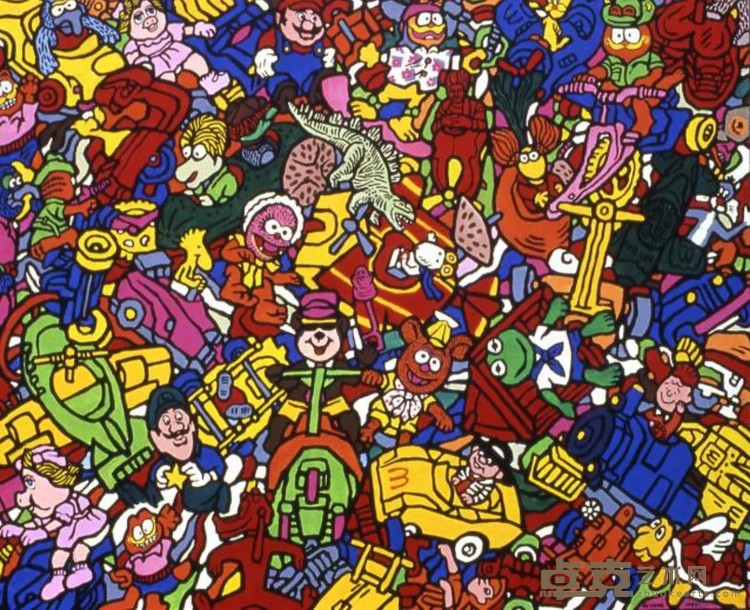 《麦当劳玩具》 顾雄 200x257cm 2008年 布面丙烯