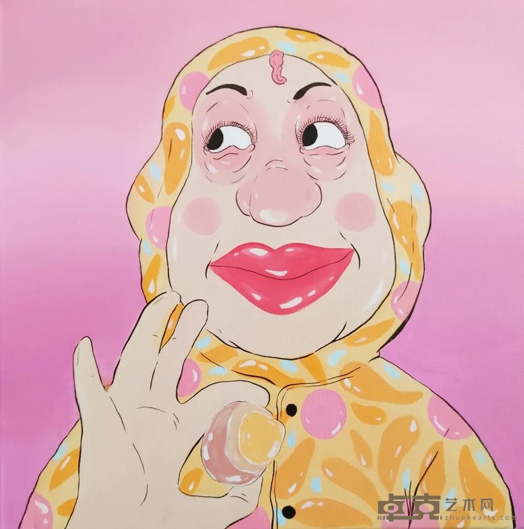 《婊贝6号 Babe No.6》 杜秋锐 50x50cm 2020年 布面丙烯