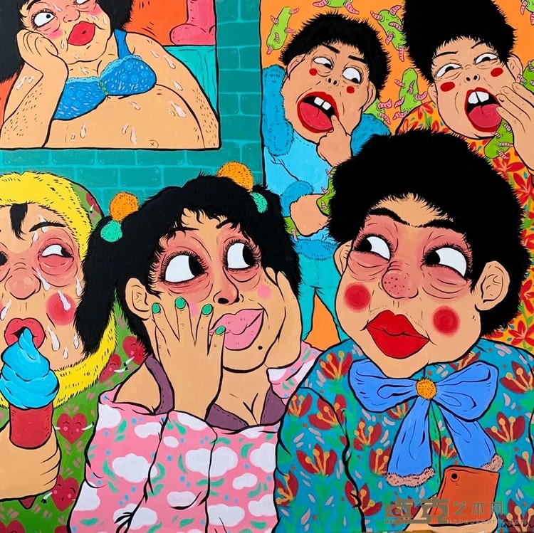 《小惊喜之四 Surprise No.4》 杜秋锐 100x100cm 2019年 布面丙烯
