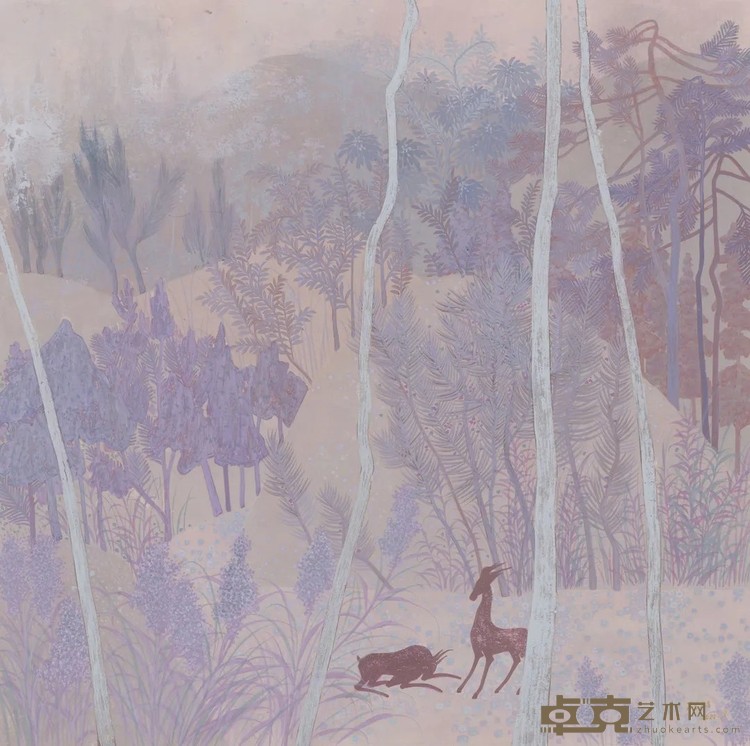《南山之下》 张存玫 48x48cm 2020年 工笔重彩