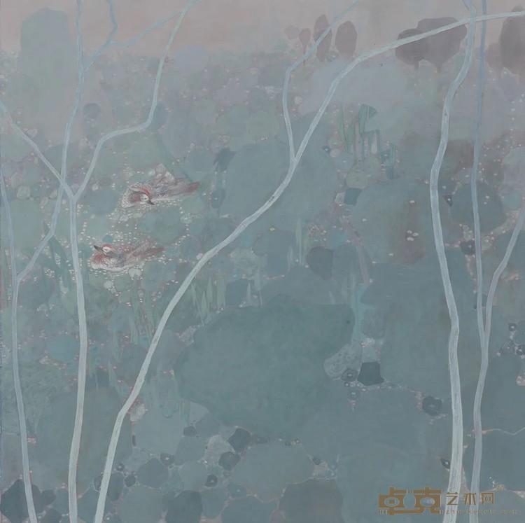 《陶陶兮恋》 张存玫 58x58cm 2020年 工笔重彩