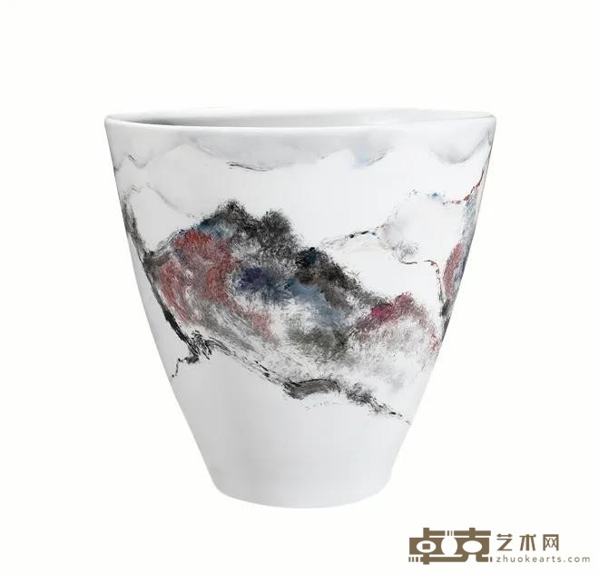 《遥感大地》 白明 釉上彩钵