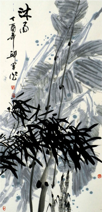 17《沐雨》136cm×68cm