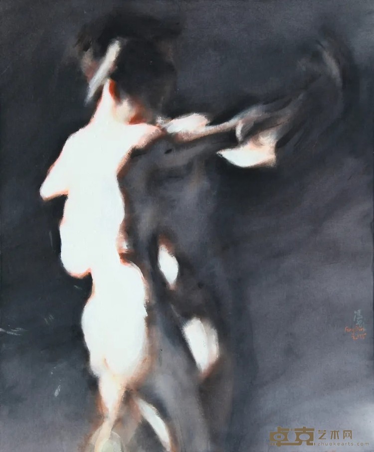 《2015-23》 冯斌 85x70cm 2015年 丙烯，绵绸
