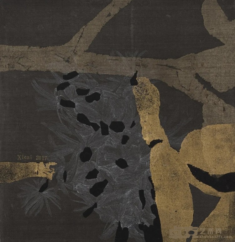 《婆婆丁》 谢爱 23x23cm 2017年 绢本设色