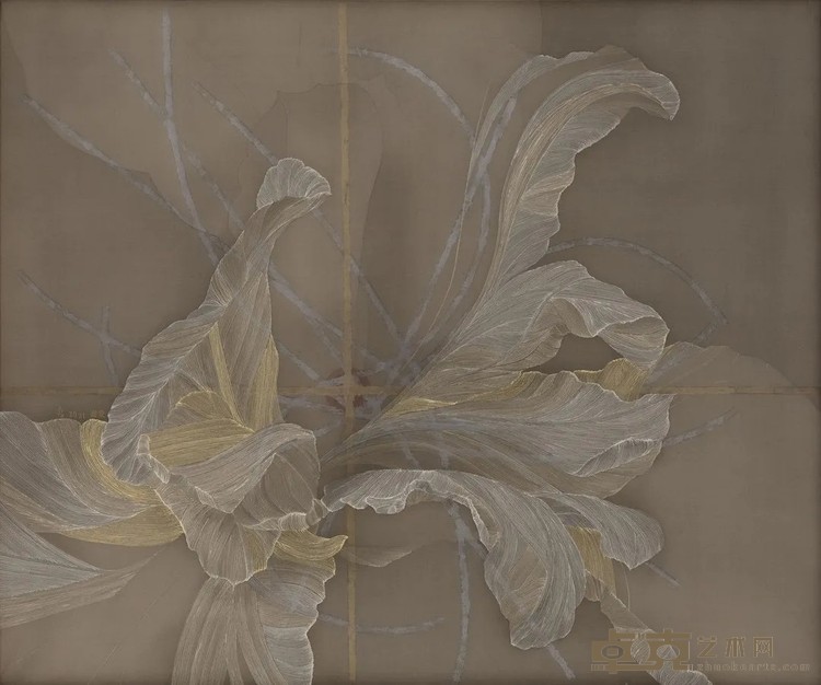 《花必像灰尘飞腾》 谢爱 52x62cm 2021年 绢本设色