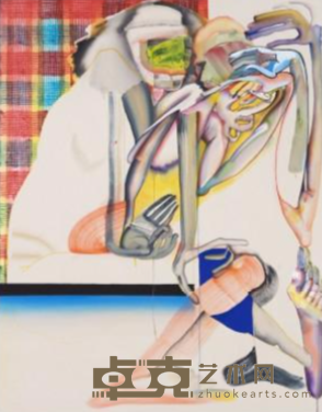 《Plaid About Yew》 克里斯蒂娜·夸尔斯 127x101.6x7.6cm 2018年 Acrylic on Canvas