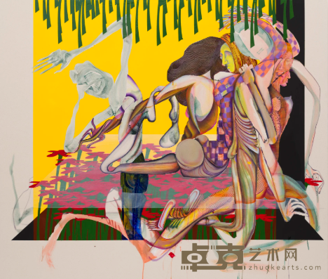 《A Little Fall of Rain》 克里斯蒂娜·夸尔斯 182.9x213.4cm 2020年 Acrylic on Canvas