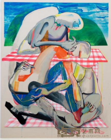 《Over It and Under It》 克里斯蒂娜·夸尔斯 152.4x121.9cm 2017年 Acrylic on Canvas