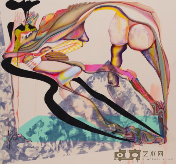 《Lil'Dapple Do Ya》 克里斯蒂娜·夸尔斯 142.2x152.4x5.1cm 2020年 Acrylic on Canvas