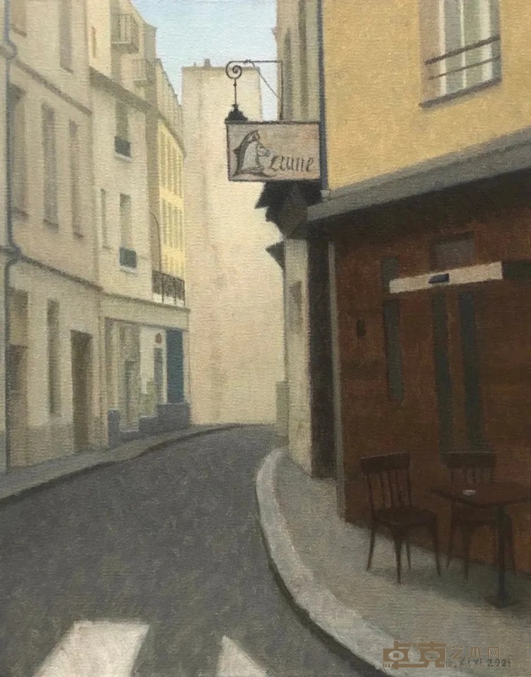 《巴黎的小巷》 黄子怿 70×55cm 2021年 布面油画