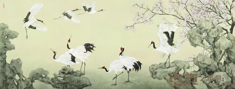 《满庭花雨》 喻慧 220×600cm 2019年