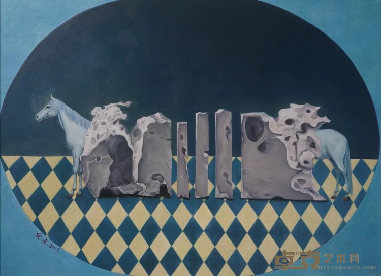 《白马非马系列 NO.11》 成俊君 110x800cm 2020年 布面油画