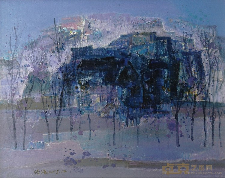 傅强  《无梦到徽州》傅强 81x100cm，布面油画，2015年