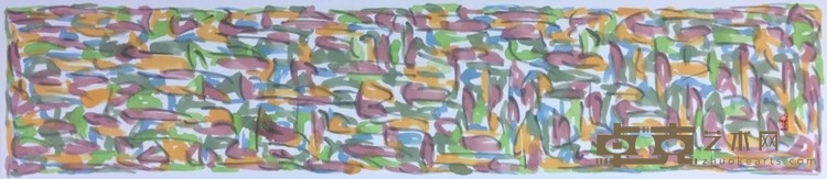 《有白色痕迹的山之二》 南巢 26×129cm 2018年 纸本丙烯