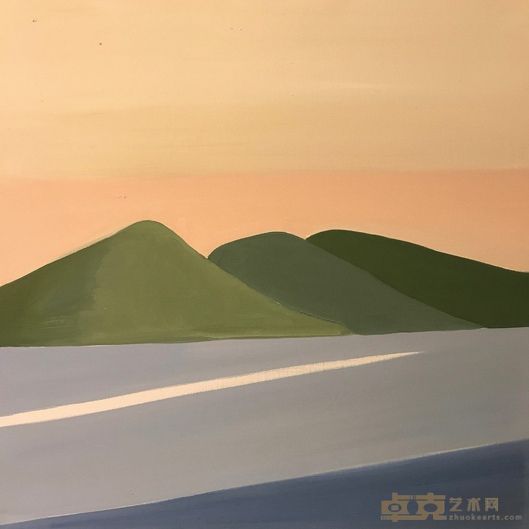 《远山》牛蓉  50x50cm，布面油画，2019年
