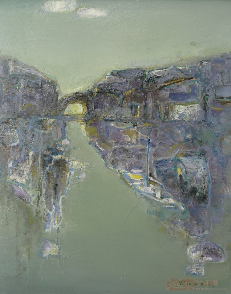 傅强  《水天一色》傅强 81x65cm，布面油画，2012年