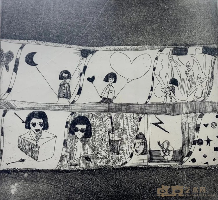 《姜小沫的春光明媚》 丁文星 30×30cm 2009年 铜版