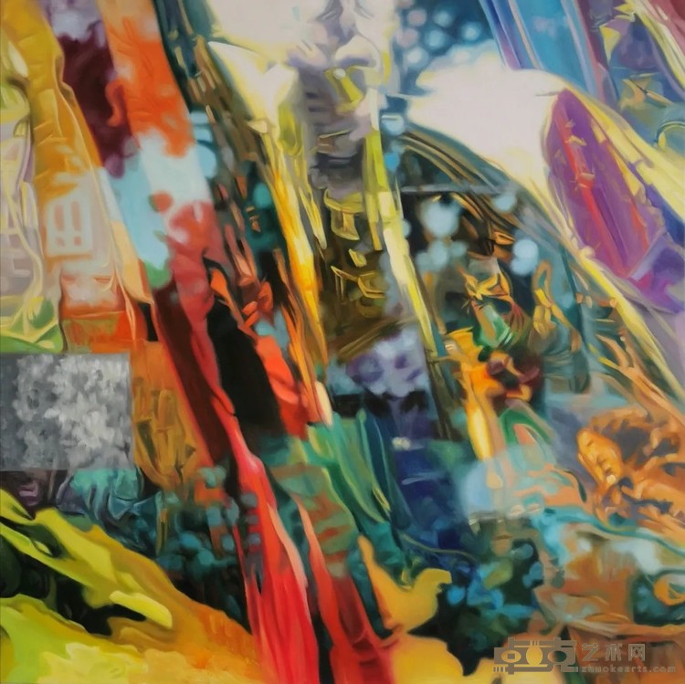 《迷惑No.2》 周超伟 100×100cm 2020年 布面丙烯