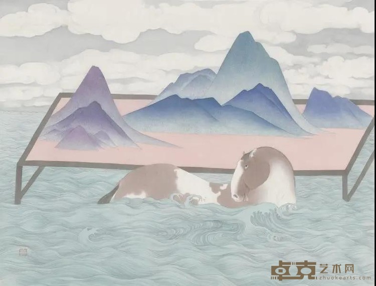 《外山》 燕雷 56x75cm 2019年 娟本设色
