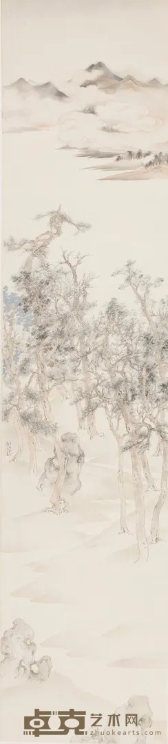 《层林》 郑文 200x44.5cm 2020年 绢本设色