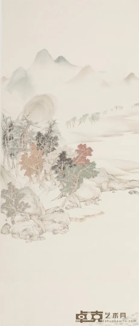 《初秋》 郑文 107x45cm 2020年 绢本设色