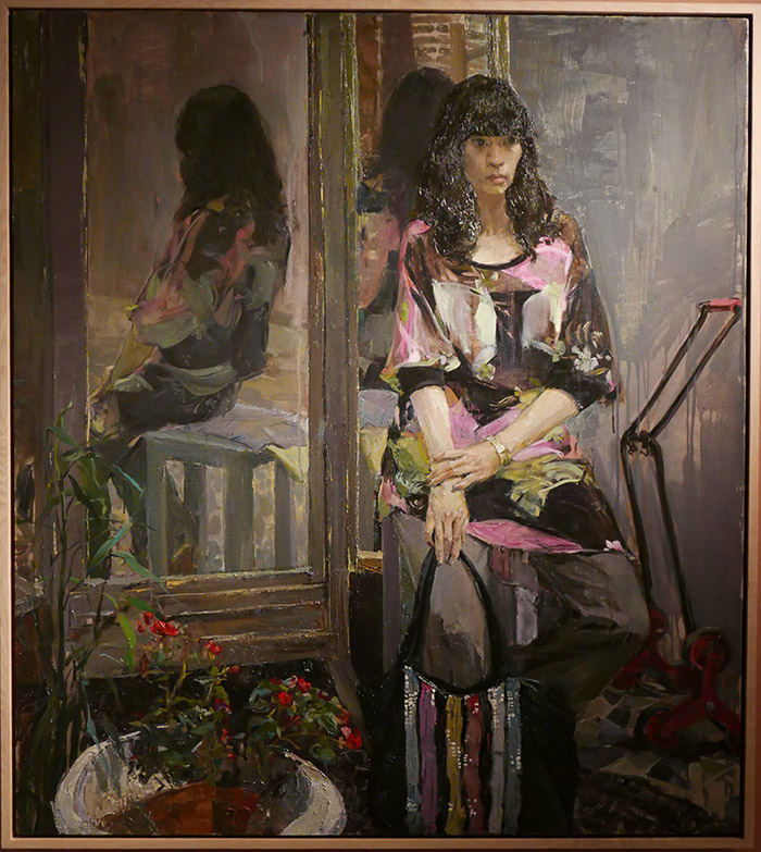 郭淑玲《女青年全身像 150×130cm 布面油画 2007年 指导教师:康