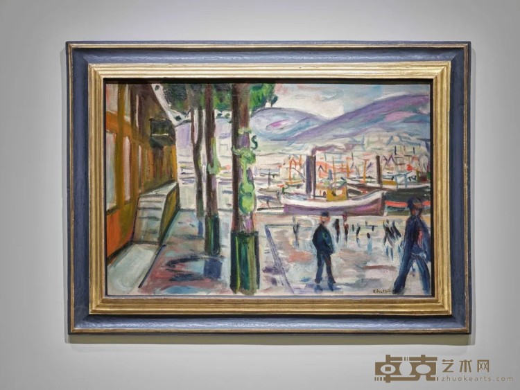 《卑尔根港口》 爱德华·蒙克 作品：60x90厘米(235/8x357/16英寸)，画框：81x111.5x5厘米(317/8x437/8x2英寸) 1916年 油彩画布