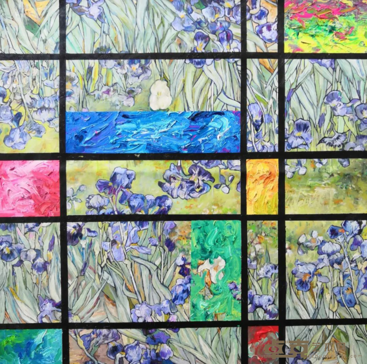 《新当代梵高系列-鸢尾花》 陶立成 120x120cm 2021年 布面油画