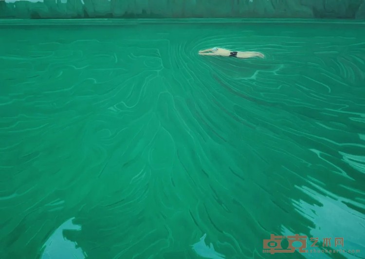 《试水之三》 杨金玉 135x190cm 2021年 布面油画