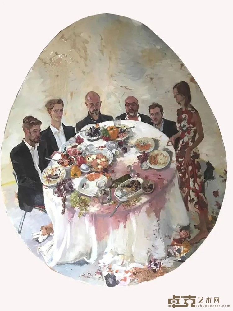 《这些天，很开心》 刘小东 250x300cm 2015年 布面油画
