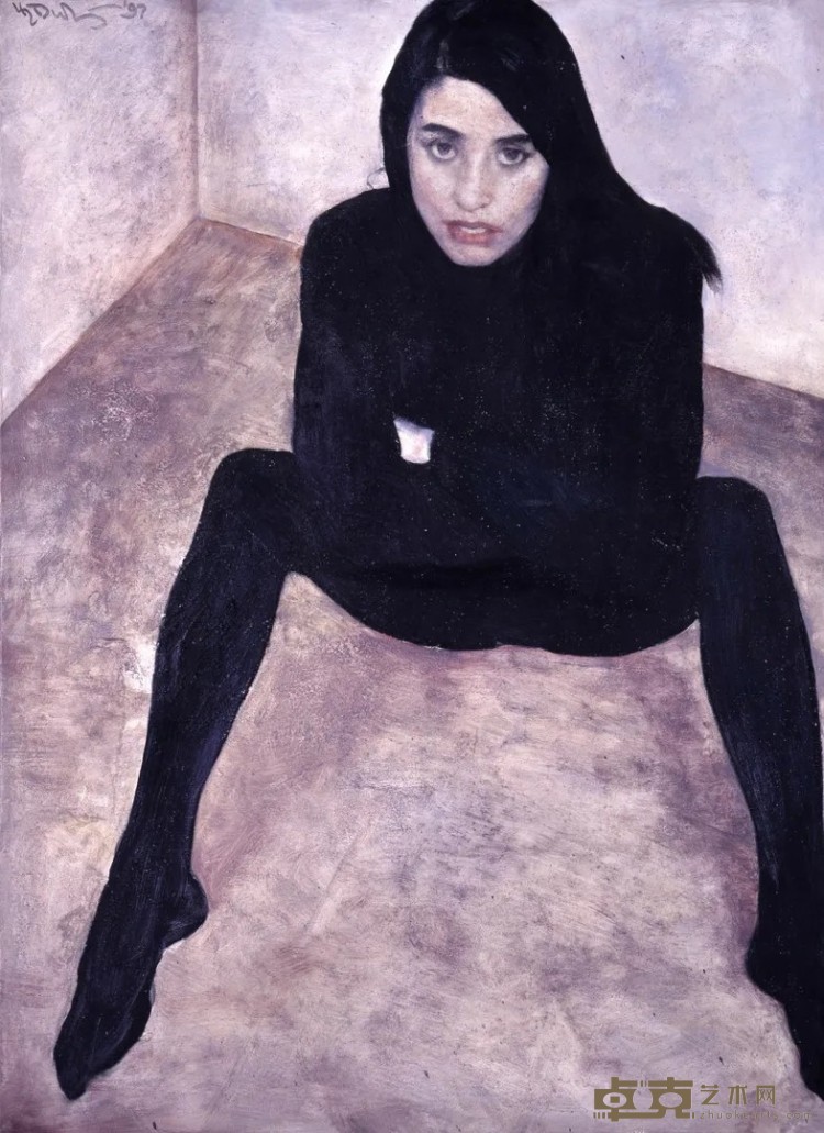《黑衣女人》 何多苓 109.5x80cm 1997年 油彩畫布
