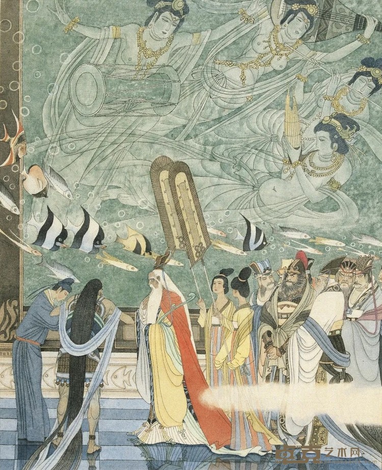 《柳毅传书——连环画之四》 戴宏海 25x21cm 1985年 绢本设色