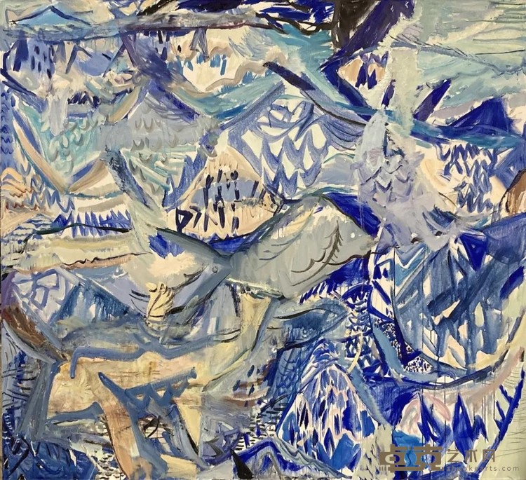 《海里有很多鱼》 闫平 180x200cm 2021年 布面油画
