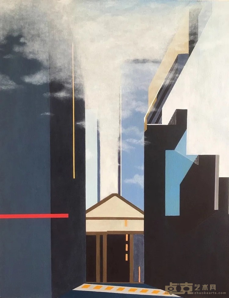 《街景》 王五龙 80x100cm 2018年 布面油画